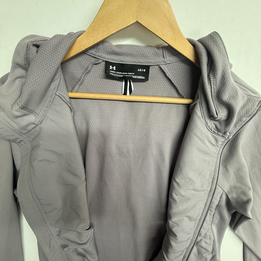 Under Armour Hooded Jacket Womens L Light Purple Quilted Hybrid‎ Full Zip - Picture 10 of 15